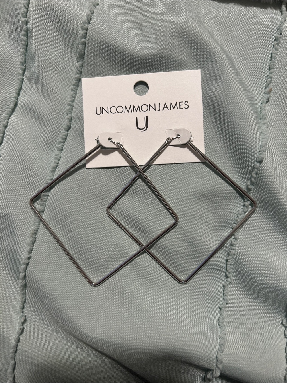 Uncommon James Silver Open Diamond Hoop Earrings